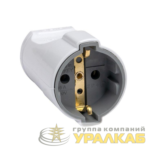 Гнездо штепсельное с заземл. бел. 16А 250В PROxima EKF 