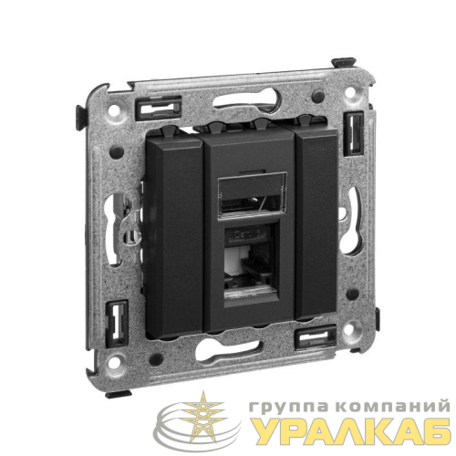 Розетка компьютерная 1-м RJ45 СП кат.6 Avanti "Черный матовый" DKC 