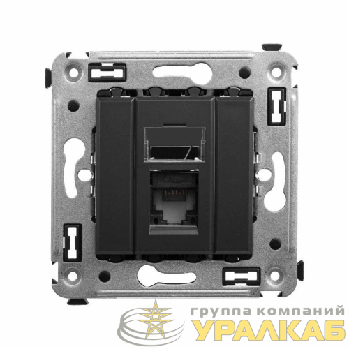 Розетка компьютерная 1-м RJ45 СП кат.6 Avanti "Черный матовый" DKC 