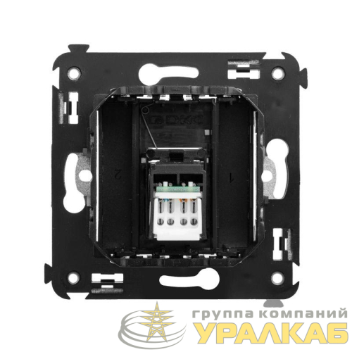 Розетка компьютерная 1-м RJ-45 СП кат.5e Avanti "Черный матовый" DKC 
