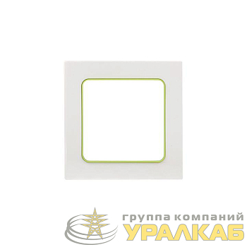 Рамка 1-м Стокгольм бел. с линией цвета зел. PROxima EKF 