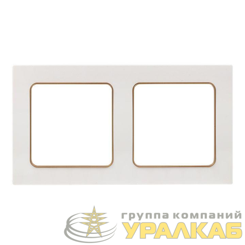 Рамка 2-м Стокгольм бел. с линией цвета шампань PROxima EKF 