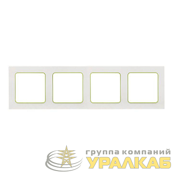 Рамка 4-м Стокгольм бел. с линией цвета зел. PROxima EKF 