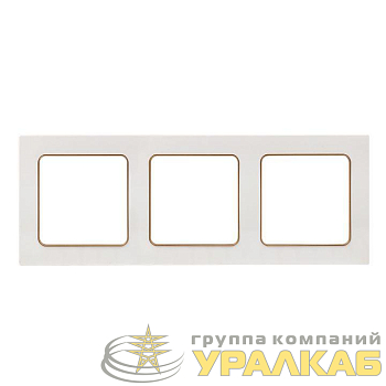 Рамка 3-м Стокгольм бел. с линией цвета шампань PROxima EKF 
