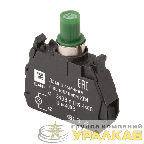 Лампа сменная с основанием XB4 зел. 400В PROxima EKF 