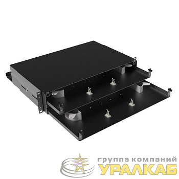Полка оптическая выдвижная без лицевой панели неукомплектованная 2U черн. DKC 