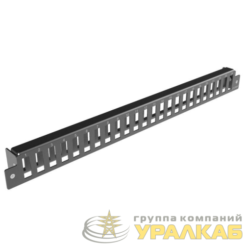 Панель лицевая для установки 24 адаптеров LC-Quad/SC-Duplex 1U черн. DKC 