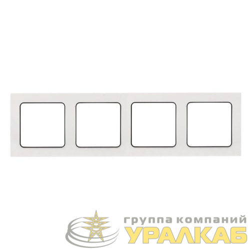 Рамка 4-м Стокгольм бел. с линией цвета черн. PROxima EKF 