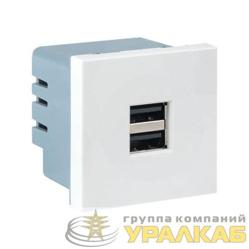 Розетка USB сила тока 2.1А (2 гнезда) без индикатора EKF 