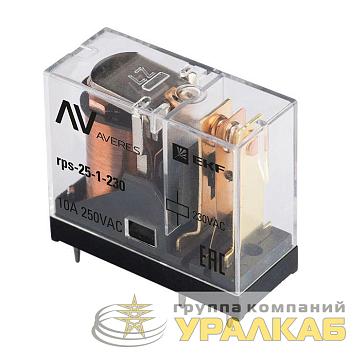 Реле промежуточное РП slim 25/1 10A 230В AC AVERES EKF 