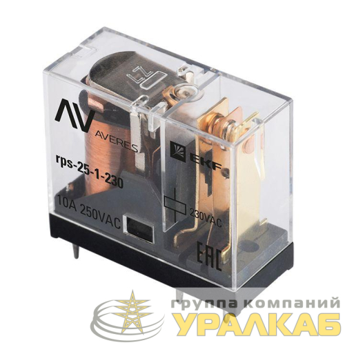 Реле промежуточное РП slim 25/1 10A 230В AC AVERES EKF 