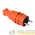 Вилка прямая 16А 2P+PE 230В IP44 каучук оранж. PROxima EKF 