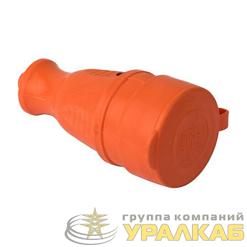Розетка переносная 16А IP44 230В 2P+PE с защ. крышкой каучук оранж. PROxima EKF 