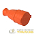 Розетка переносная 16А IP44 230В 2P+PE с защ. крышкой каучук оранж. PROxima EKF 