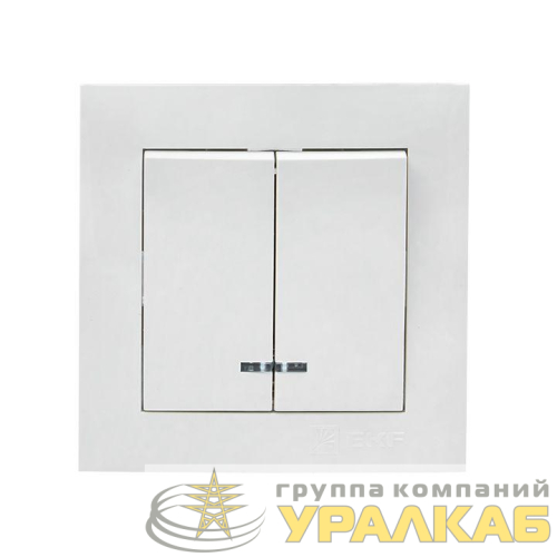Выключатель 2-кл. СП Валенсия 10А IP20 с индикатором бел. PROxima EKF 