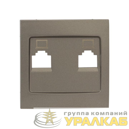 Панель лицевая Валенсия для розетки 2-м RJ-45 кашемир PROxima EKF 
