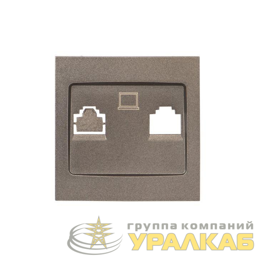 Панель лицевая Валенсия для розетки 1-м RJ-45 графит PROxima EKF 