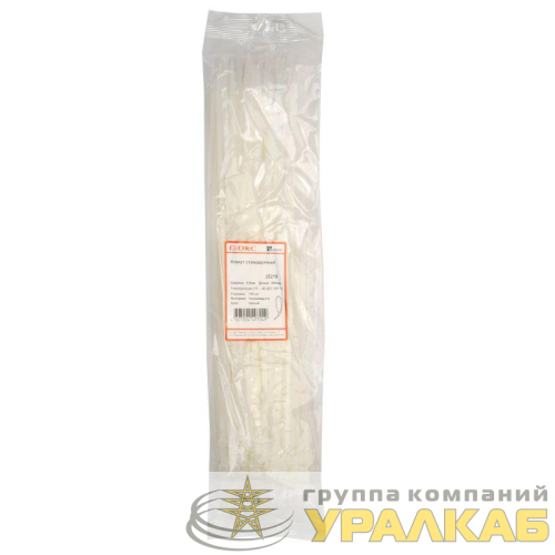 Хомут кабельный 4.8х360 полиамид бел. (уп.100шт) DKC 