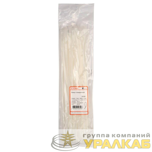 Хомут кабельный 3.6х370 полиамид бел. (уп.100шт) DKC 