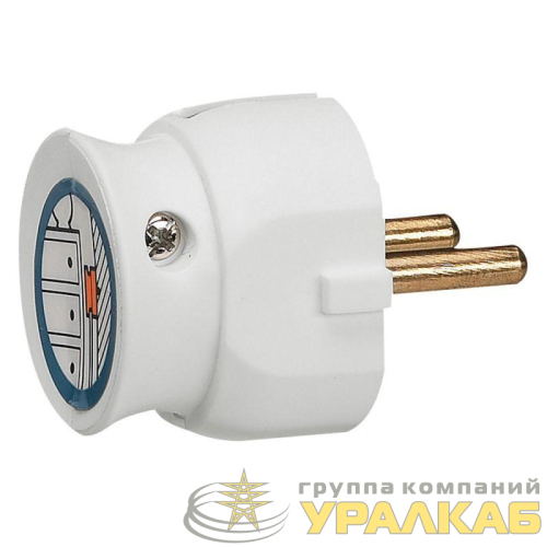 Вилка электрич. каб. Helium 16А 2P плоская бел. Leg 