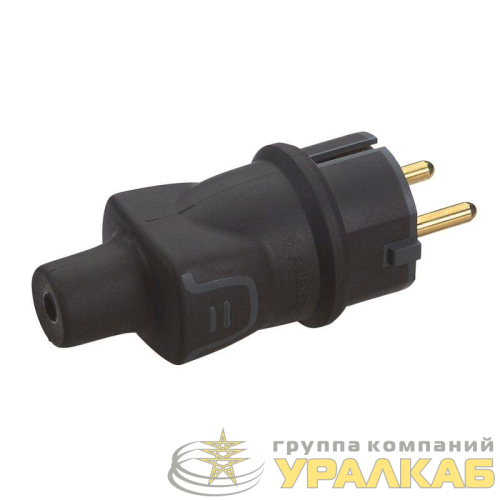 Вилка электрич. каб. Helium 16А 2P+E IP44 черн. Leg 