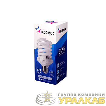 Лампа люминесцентная компакт. SPC 35Вт E27 спиральная 4000К КОСМОС 