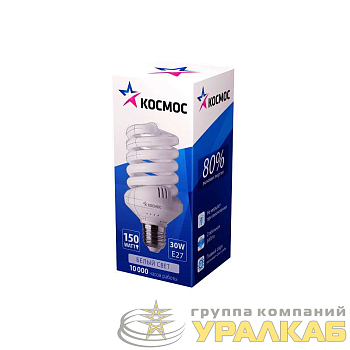 Лампа люминесцентная компакт. SPC 30Вт E27 спиральная 4200К КОСМОС 