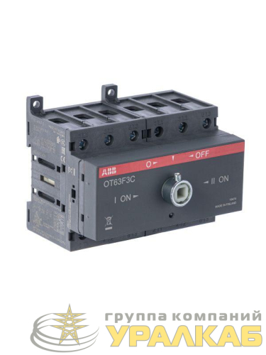 Рубильник реверсивный OT63F3C 63А (45А AC23) ABB 