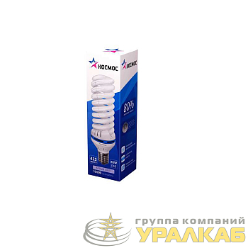 Лампа люминесцентная компакт. SPC 85Вт E40 спиральная 4000К КОСМОС 