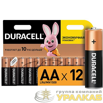 Элемент питания алкалиновый AA/LR6/MN 1500 Basic BP-12 (блист.12шт) Duracell 