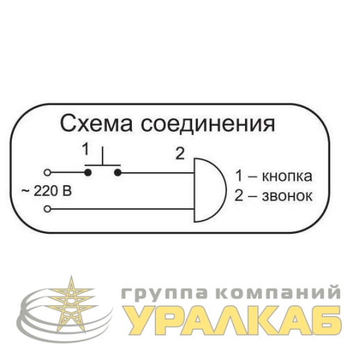 Звонок проводной Элегия соловей 220В 80-90дБА черн./зол. Тритон 