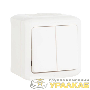 Выключатель 2-кл. ОП Quteo 10А IP44 250В 10AX бел. Leg 