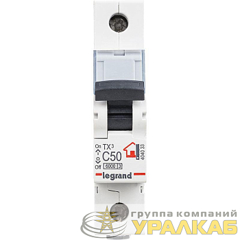 Выключатель автоматический модульный 1п C 50А 6кА TX3 6000 1мод. 230/400В Leg 