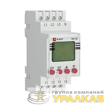 Реле контроля фаз с LCD дисплеем RKF-2S (с нейтралью) EKF 