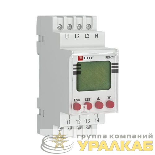 Реле контроля фаз с LCD дисплеем RKF-2S (с нейтралью) EKF 