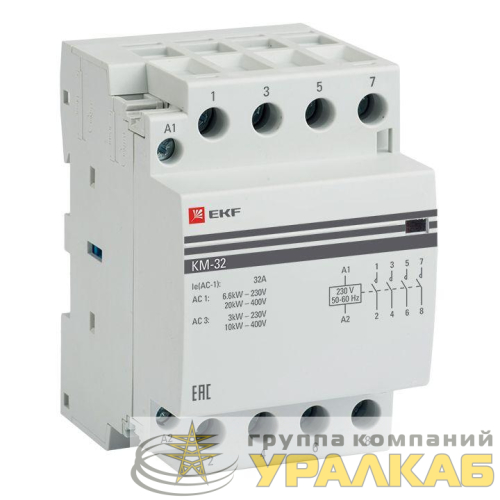Контактор модульный КМ 32А 3NО+NC (3 мод.) EKF 