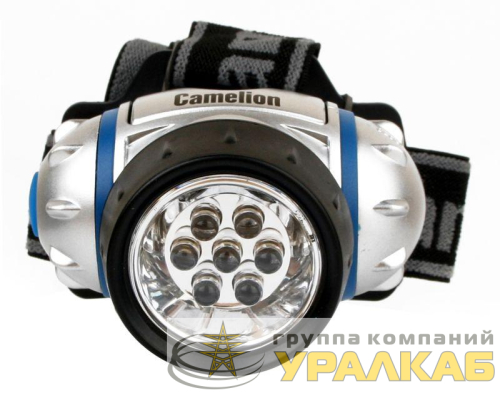 Фонарь налобный LED5310-7F3 (7LED 3 режима; 3хR03 в комплекте; метал.) Camelion 