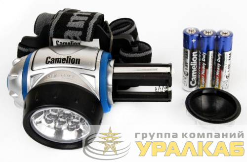 Фонарь налобный LED5310-7F3 (7LED 3 режима; 3хR03 в комплекте; метал.) Camelion 