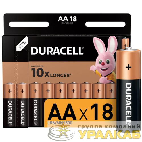 Элемент питания алкалиновый AA/LR6-18BL Basic (блист.18шт) Duracell 