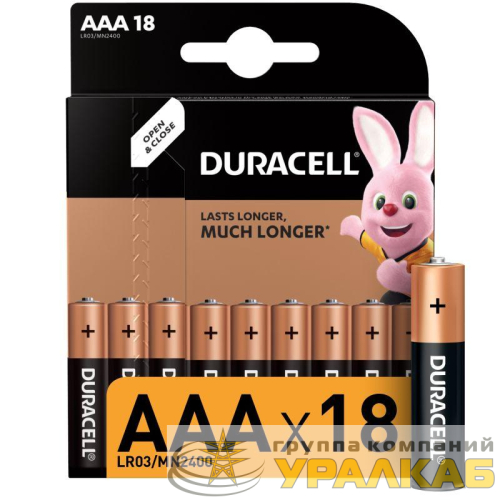 Элемент питания алкалиновый AAA/LR03-18BL Basic (блист.18шт) Duracell 