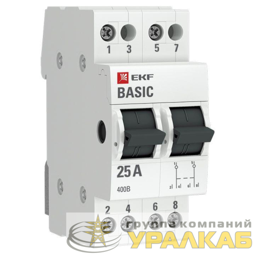 Переключатель трехпозиционный 2п 25А Basic EKF 
