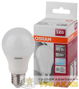 Лампа светодиодная LED Star Classic A 40 5.5W/865 5.5Вт грушевидная матовая 6500К холод. бел. E27 470лм 220-240В пластик. OSRAM 