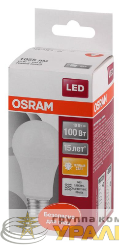 Лампа светодиодная LED Star Classic A 100 10W/827 10Вт грушевидная матовая 2700К тепл. бел. E27 1060лм 220-240В пластик. OSRAM 