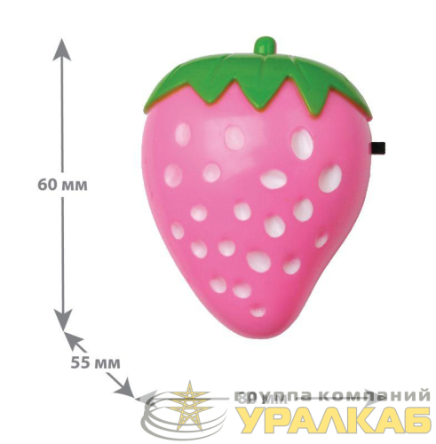 Светильник светодиодный NL-180 "Клубника" ночник с выкл. 220В Camelion 