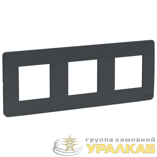 Рамка 3-м UNICA STUDIO антрацит SchE 