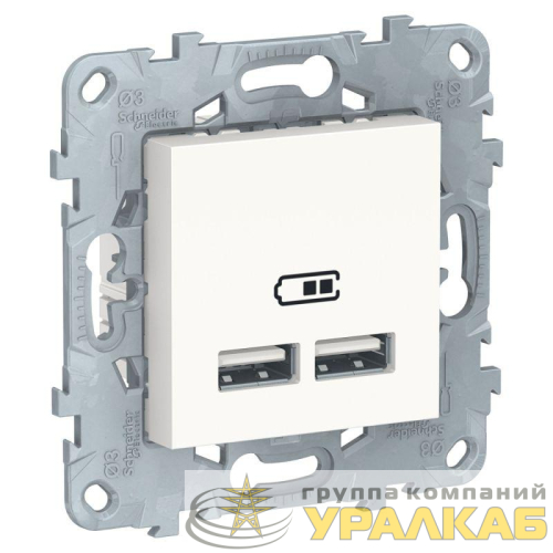 Механизм розетки USB 2-м UNICA NEW 5В/2100мА бел. SchE 