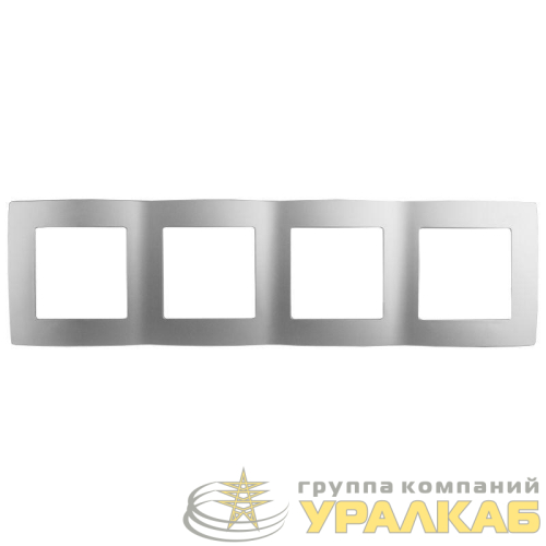 Рамка 4-м 12-5004-03 алюм. ЭРА 
