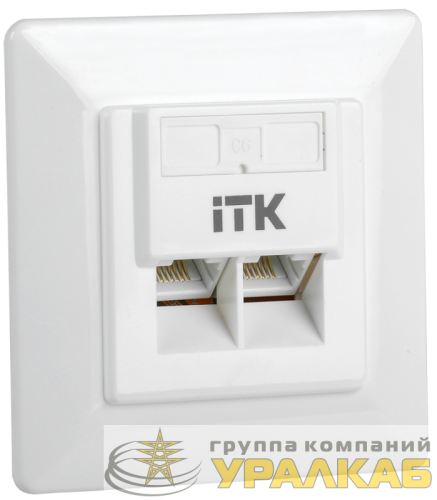 Розетка компьютерная 2-м СП RJ45 кат.6 UTP ITK 