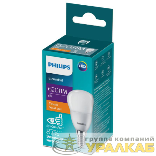 Лампа светодиодная ESS LEDLustre 6Вт P45FR 620лм E14 827 PHILIPS 