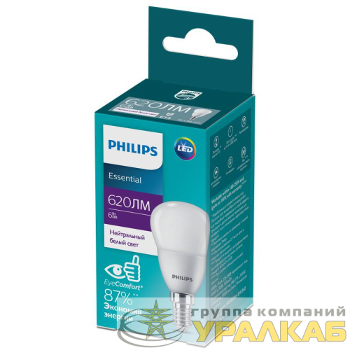 Лампа светодиодная ESS LEDLustre 6Вт P45FR 620лм E14 840 PHILIPS 